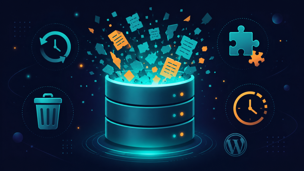 Illustration Container, der Plugin-Reste und verwaiste Mediendaten sammelt.