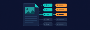 Illustration eines Dokuments mit fünf Key-Value-Tag-Paaren: drei aktiv in Teal und Orange, zwei ausgegraut als Symbol für verwaiste Post-Meta-Einträge.